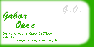 gabor opre business card